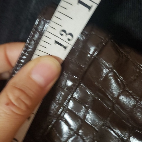 Dynamite women's brown faux leather high waisted reptile print pants 0 - Picture 4 of 5